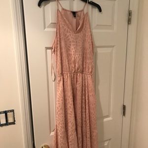 Handkerchief hem blush midi dress, can fit XS or S